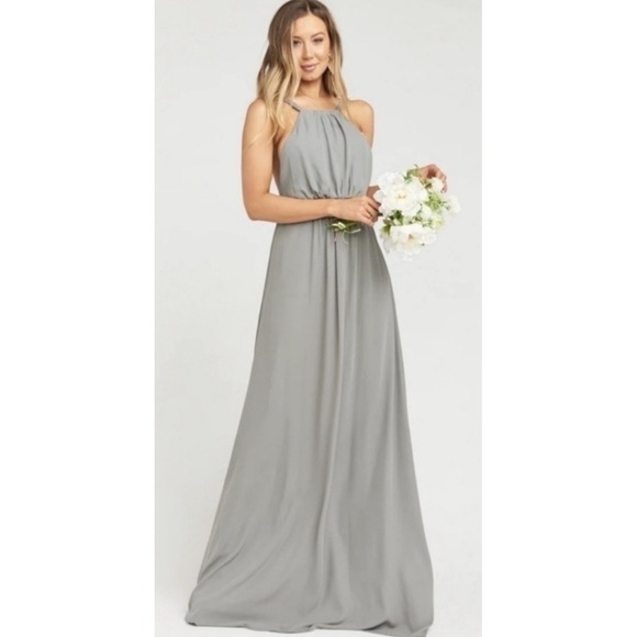 Show Me Your MuMu Dresses & Skirts - Show Me Your Mumu Amanda Open Back Maxi Dress Soft Charcoal Size Large Wedding